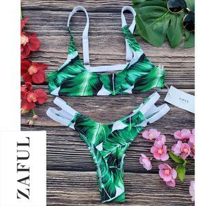 Zaful Tropical Palm Floral Bikini NWT!
